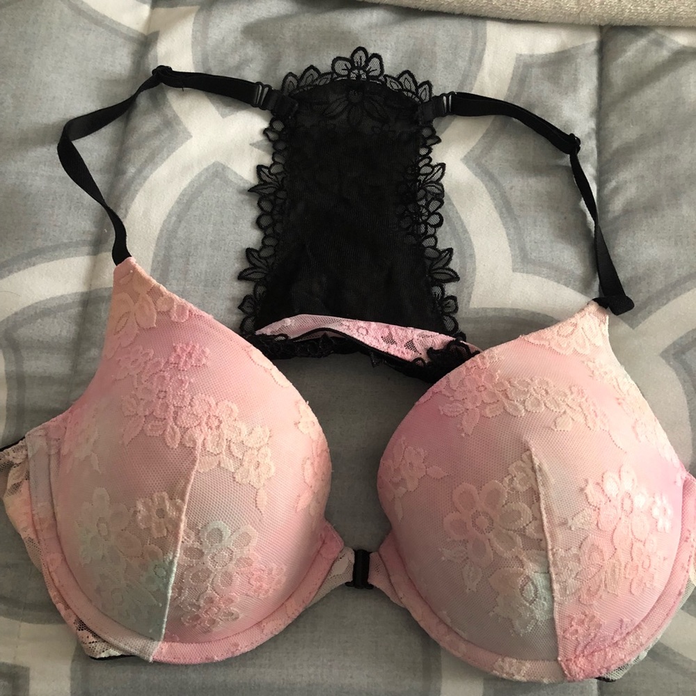 Lace Back Racerback Bra (PINK)